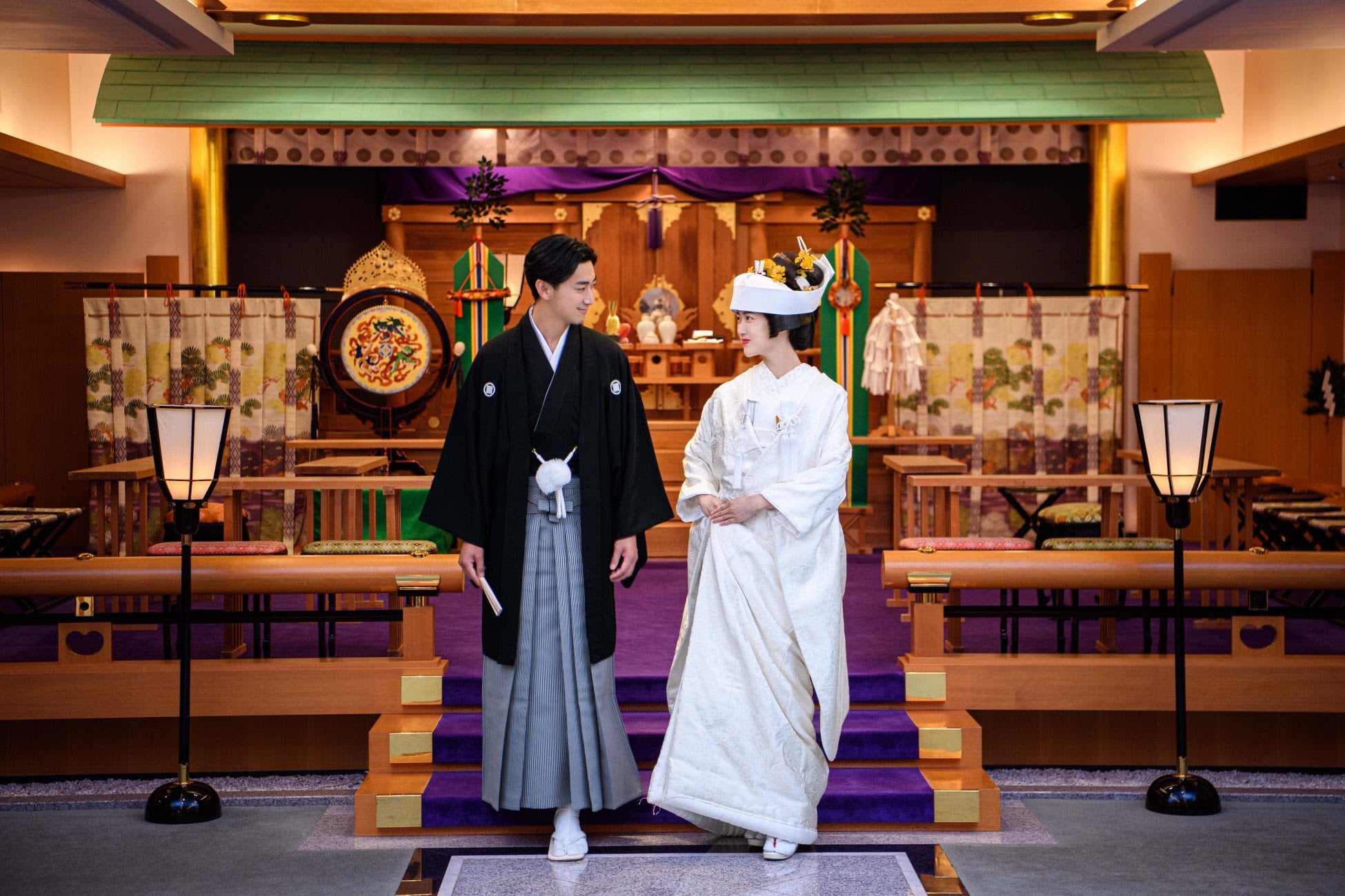 東京大神宮よりご神体を勧請し、 日本文化の原点を現代に継承する神殿「幸福殿」（神前式）