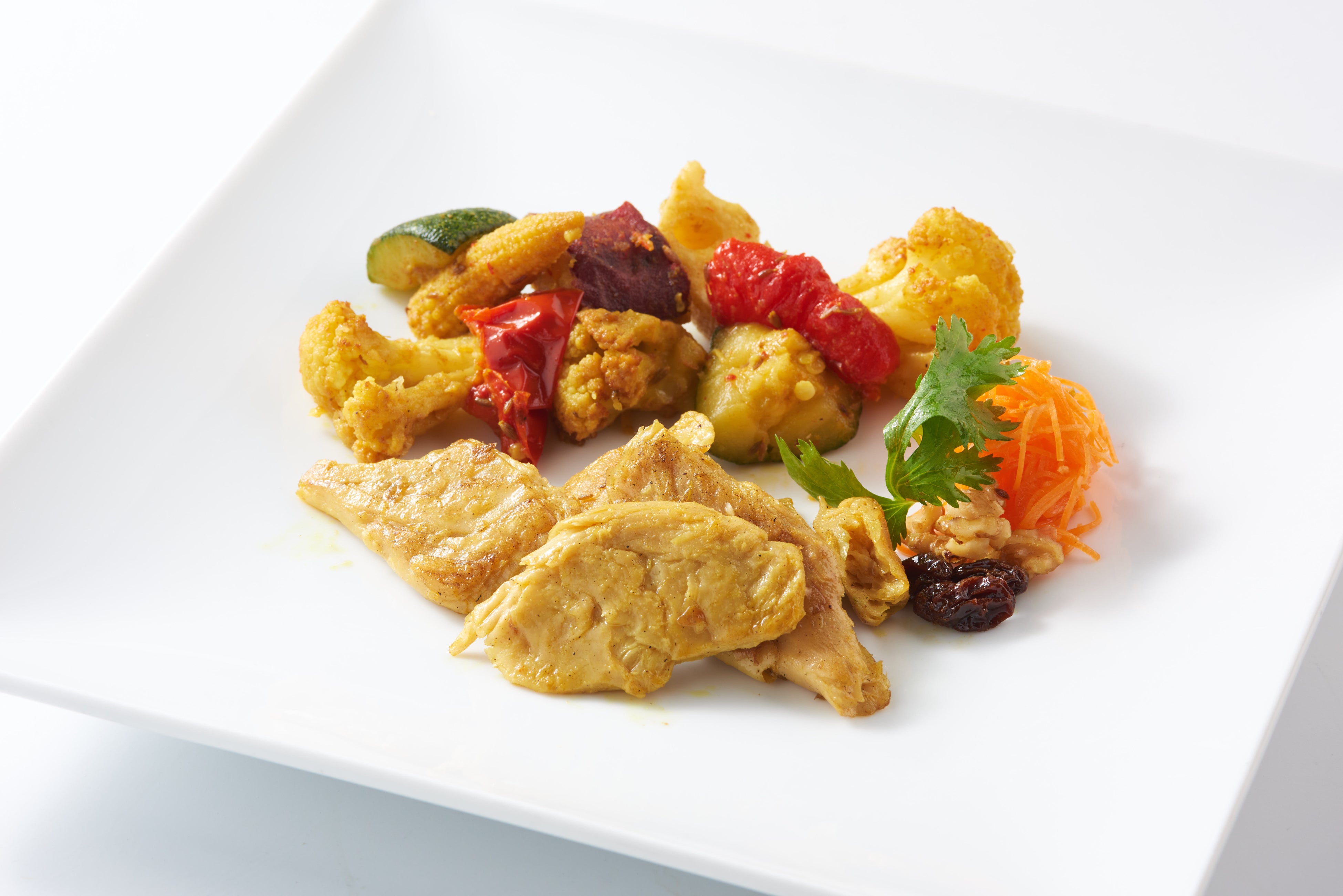 スパイシーソイチキンと夏野菜のサブジ