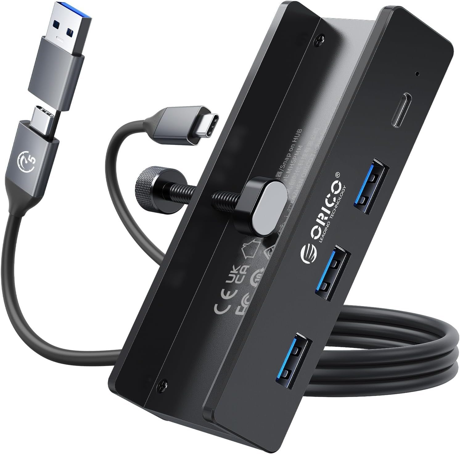 ORICO、クランプ固定式5-in-1 USB-Cハブを発表——工具不要でデスク・モニターに設置・5Gbps高速転送・セルフ/バスパワー両対応・アルミ合金製で省スペース