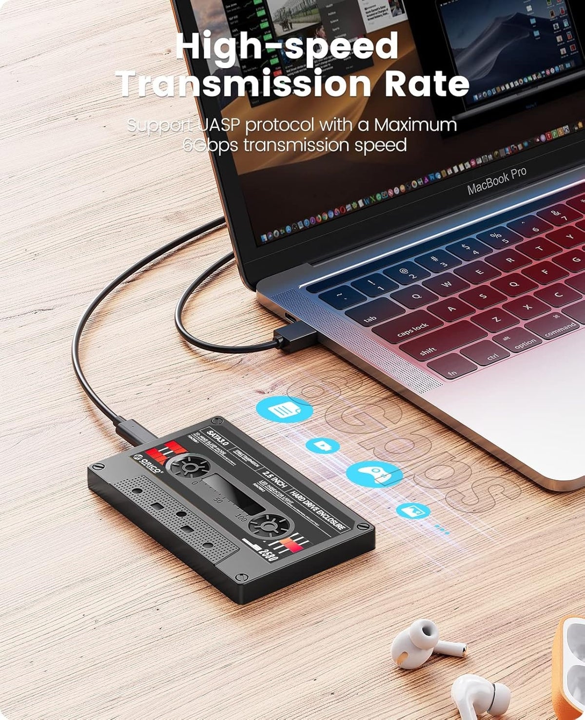 ORICO、レトロなヴィンテージデザインの2.5インチHDD/SSDケースを発表 UASP対応USB 3.0で従来比約70%高速、工具不要で3秒装着