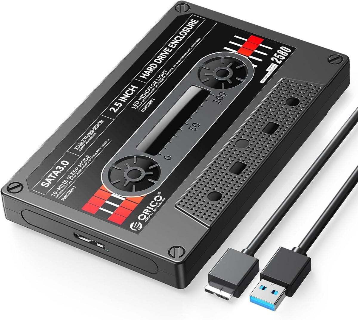 ORICO、レトロなヴィンテージデザインの2.5インチHDD/SSDケースを発表 UASP対応USB 3.0で従来比約70%高速、工具不要で3秒装着