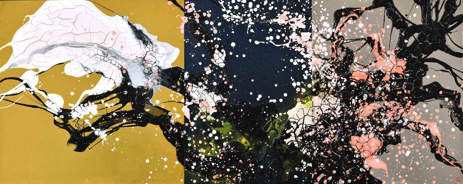 「三春開花」65×164 cm