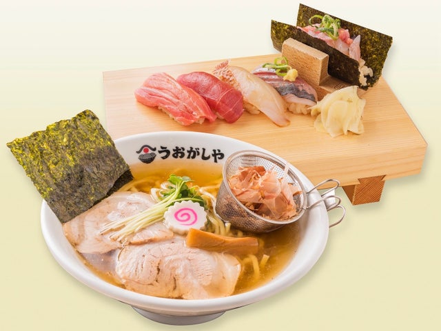 「鮨 ️ラーメン」の二刀流で各地を席巻!話題のうおがしやが渋谷に上陸。7月12〜14日まで、開店前キャンペーン鮨5貫とラーメンのセットを500 ...