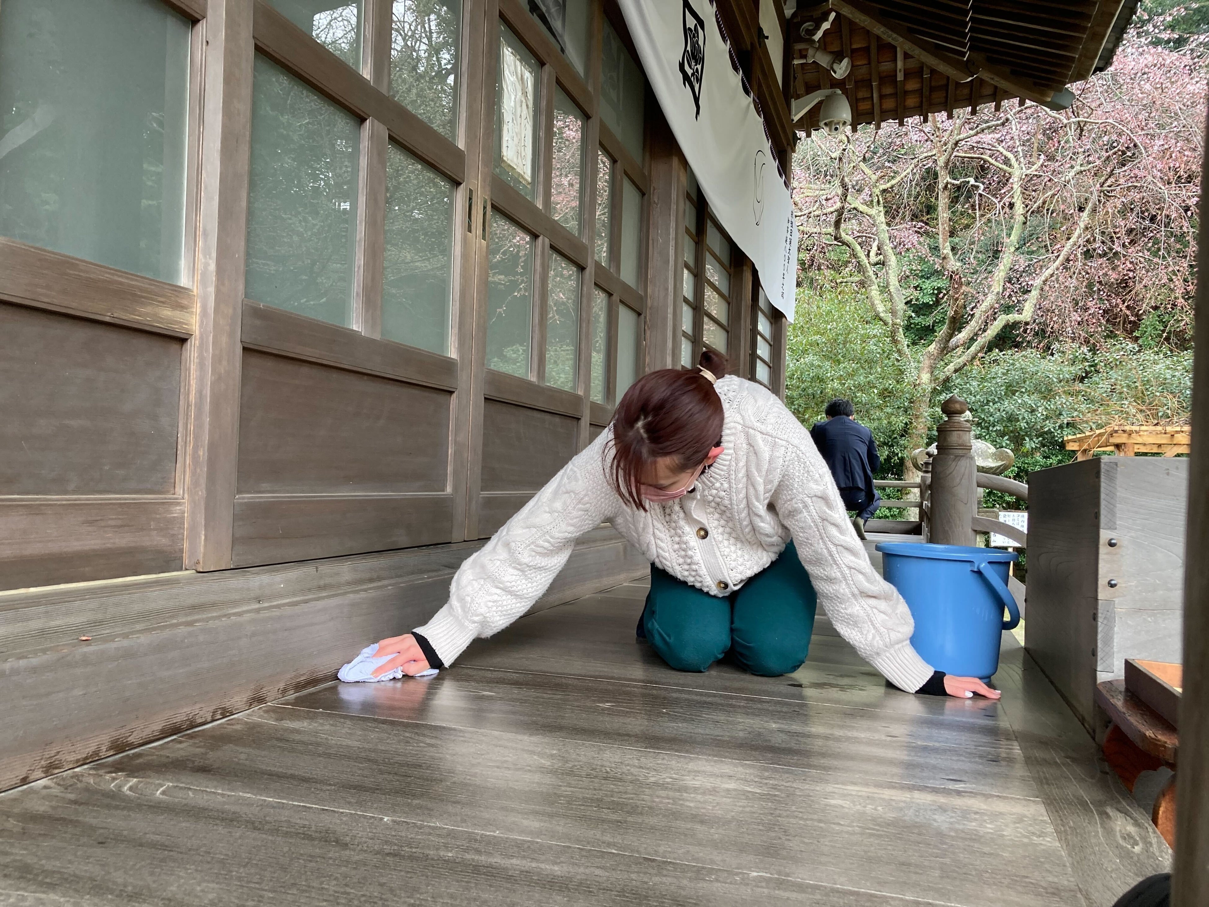 ▲鎌倉の事例：お寺の掃除を手伝うことで３００ハチポを獲