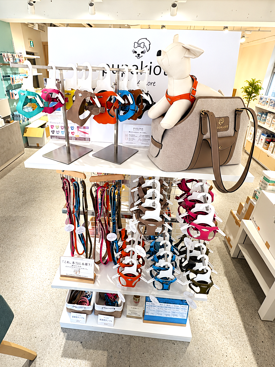 【吉祥寺で販売開始】イタリア・ミラノに本店を持つ「プパキオッティ」の本革犬用ハーネス、ペッツファースト吉祥寺本店に登場。全10色展示・全5サイズ試着OK