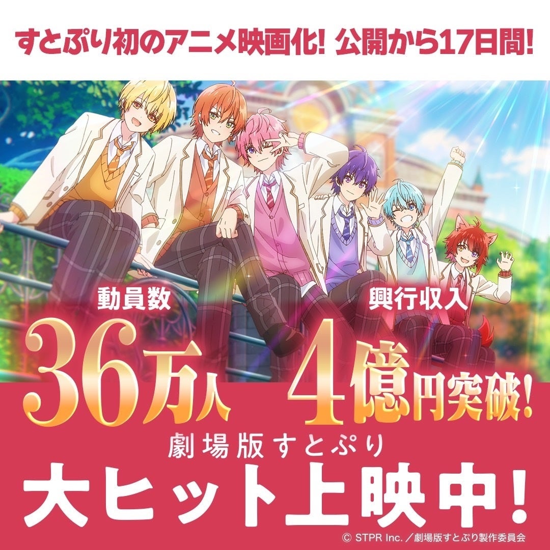 『劇場版すとぷり はじまりの物語~Strawberry School Festival!!!~』観客動員数36万人、興行収入4億円突破‼