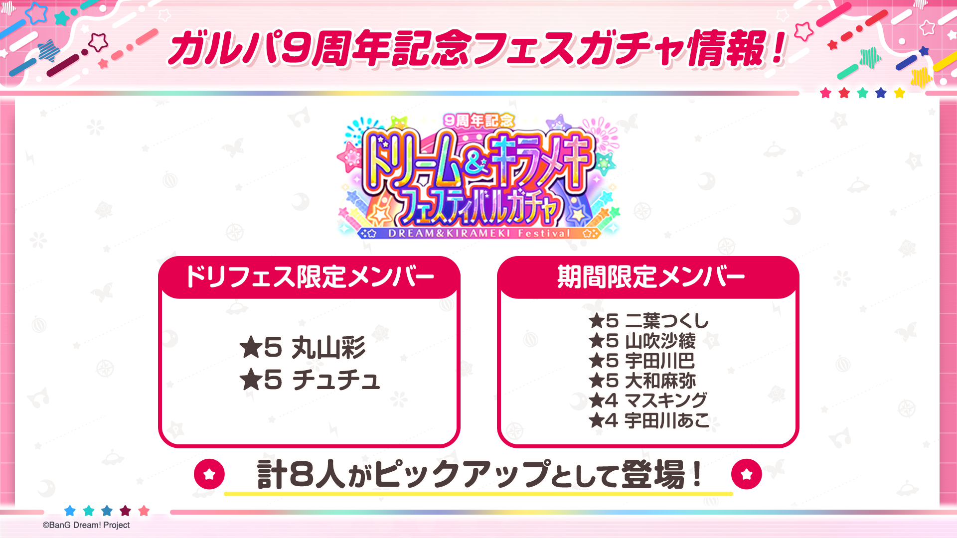 ガルパ9周年！ドリフェスガチャ＆イベント情報まとめ