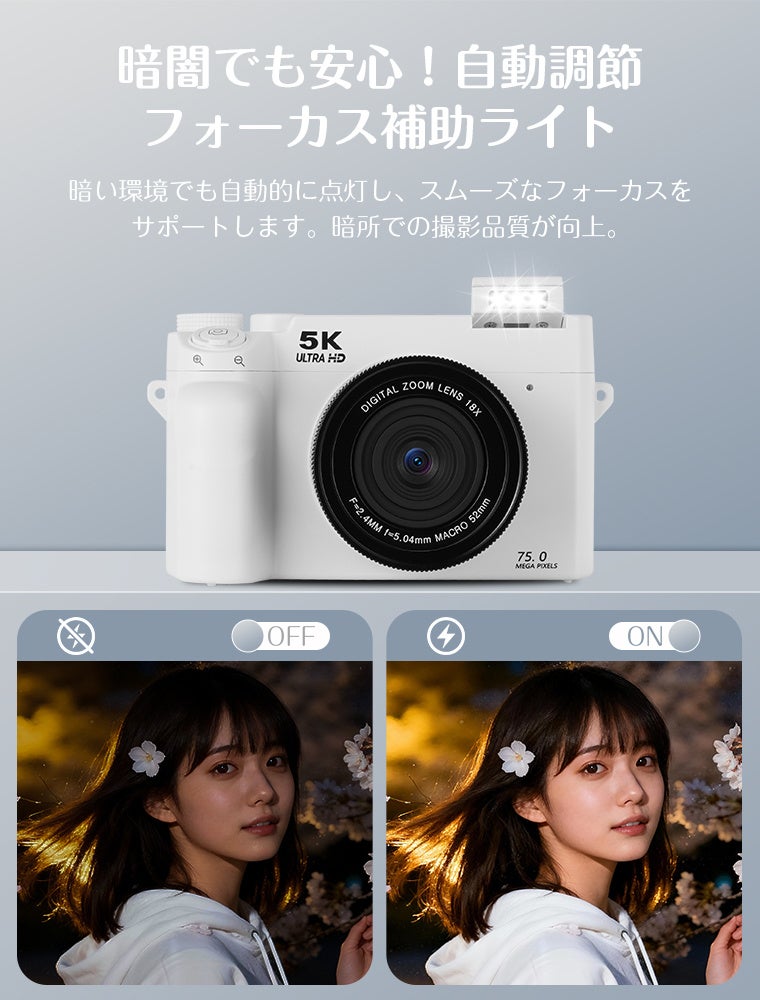 5K録画×7500万画素でプロ級の一台へ。前面カメラ搭載デジタルカメラ