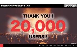 謎解き・脱出ゲームのチケットポータルサイト「ESCAPE.ID」のユーザー登録者数が20,000名を突破!