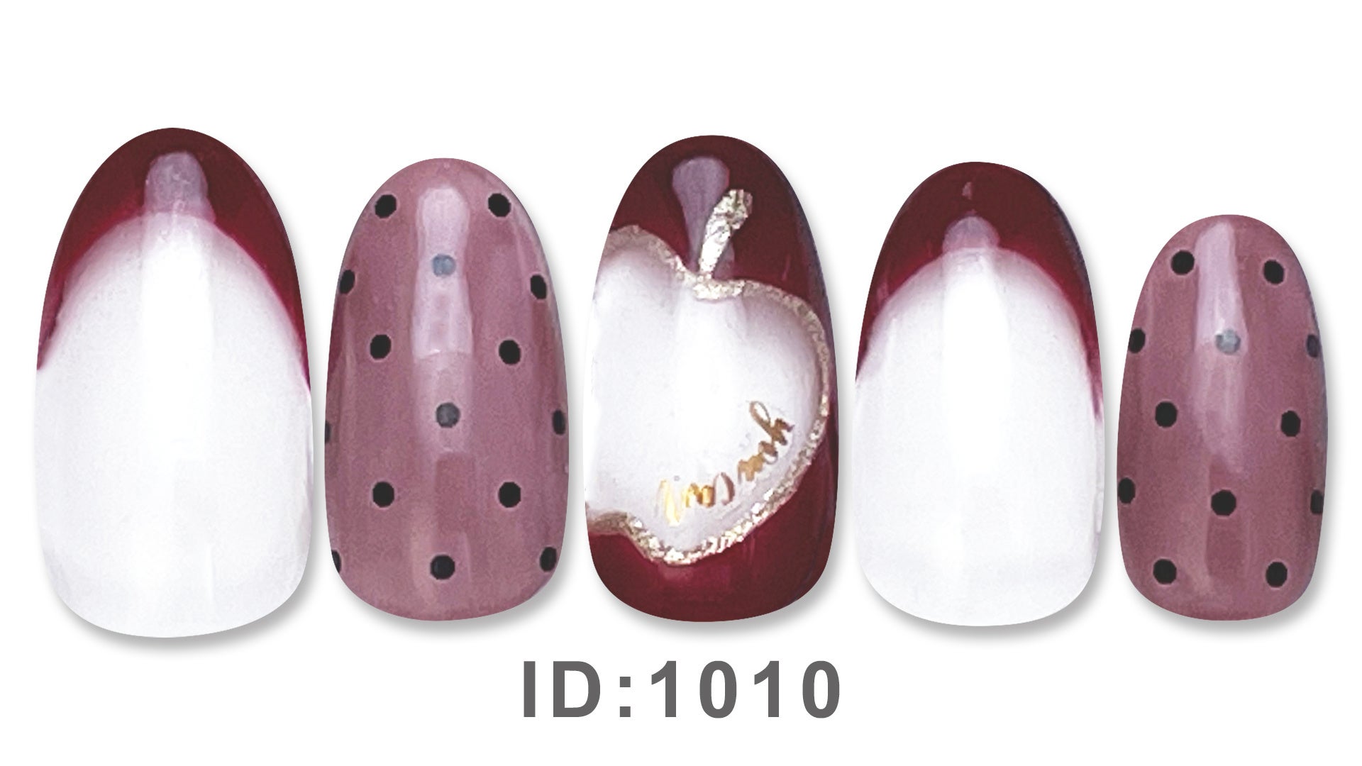 シースルードットとりんごのハロウィンにも合うネイル