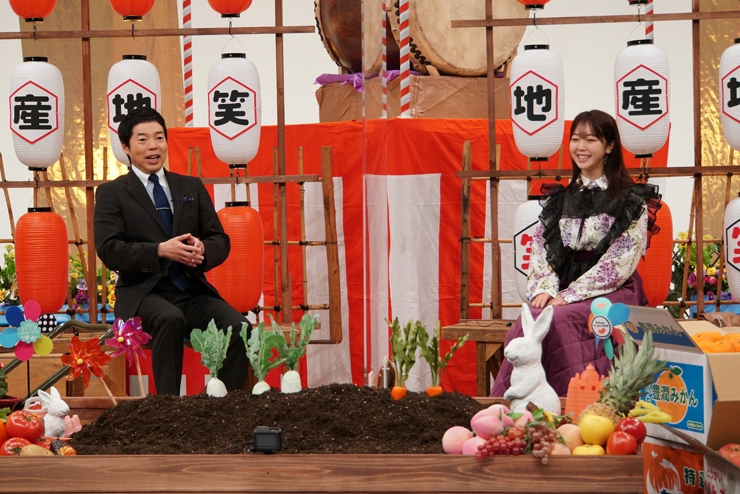 収穫祭をイメージした畑があるスタジオ