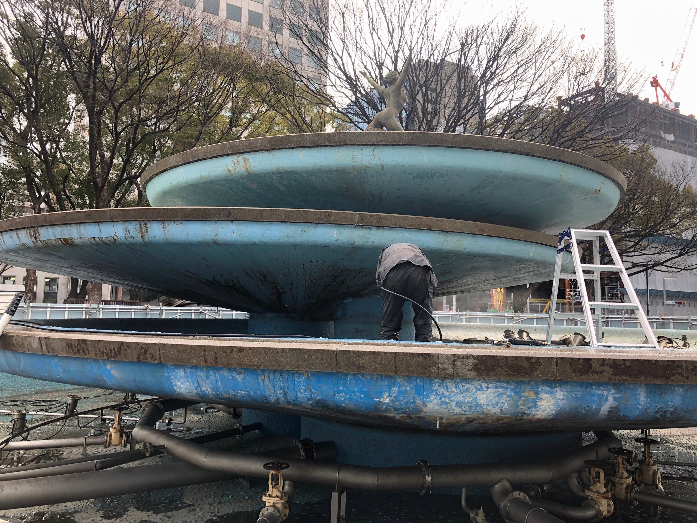 希望の泉　修繕工事中（2022年2月）