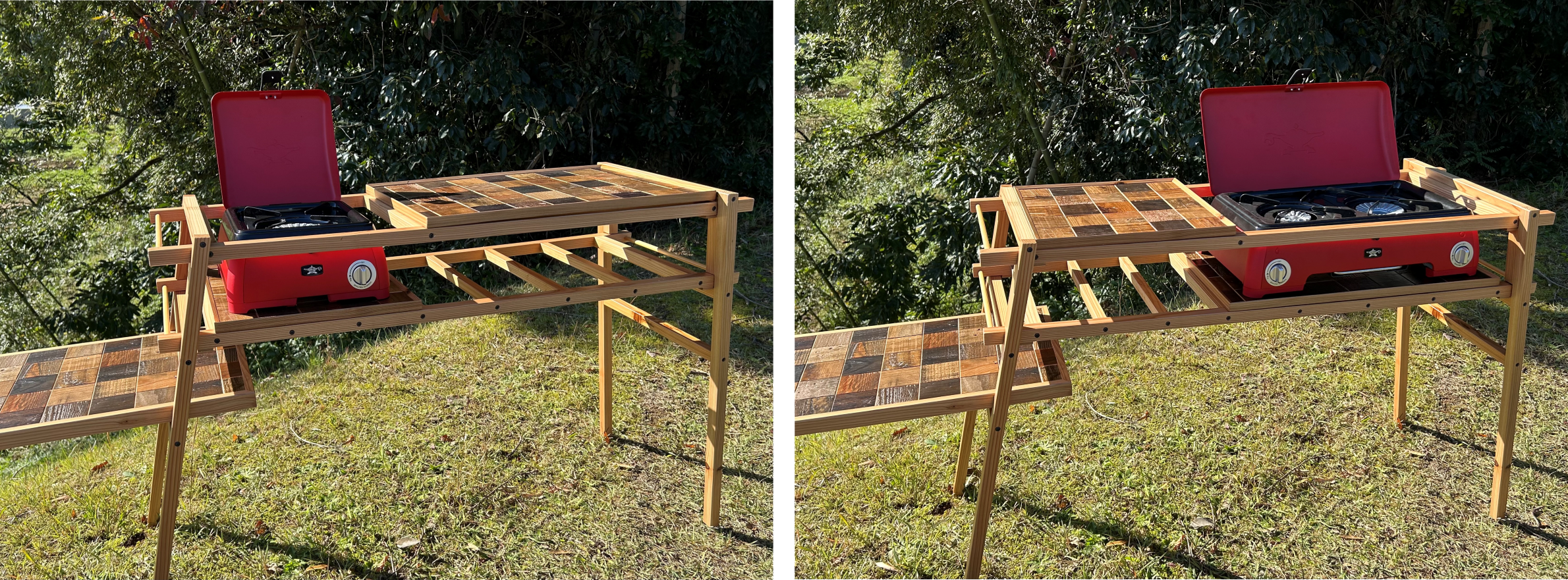 kama-do専用ラック（左：シングル　右：ツーバーナー）