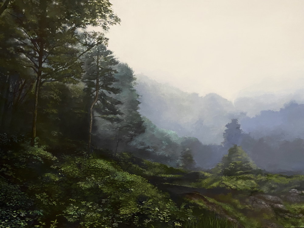 《veil》2022年　パネル、アクリル、油彩