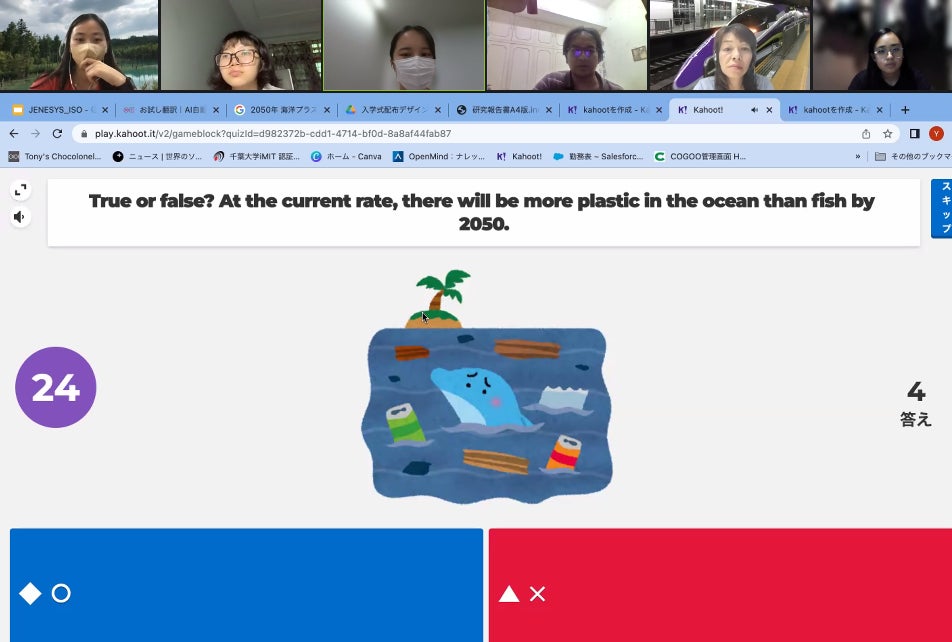 Kahoot!を使ったクイズの様子