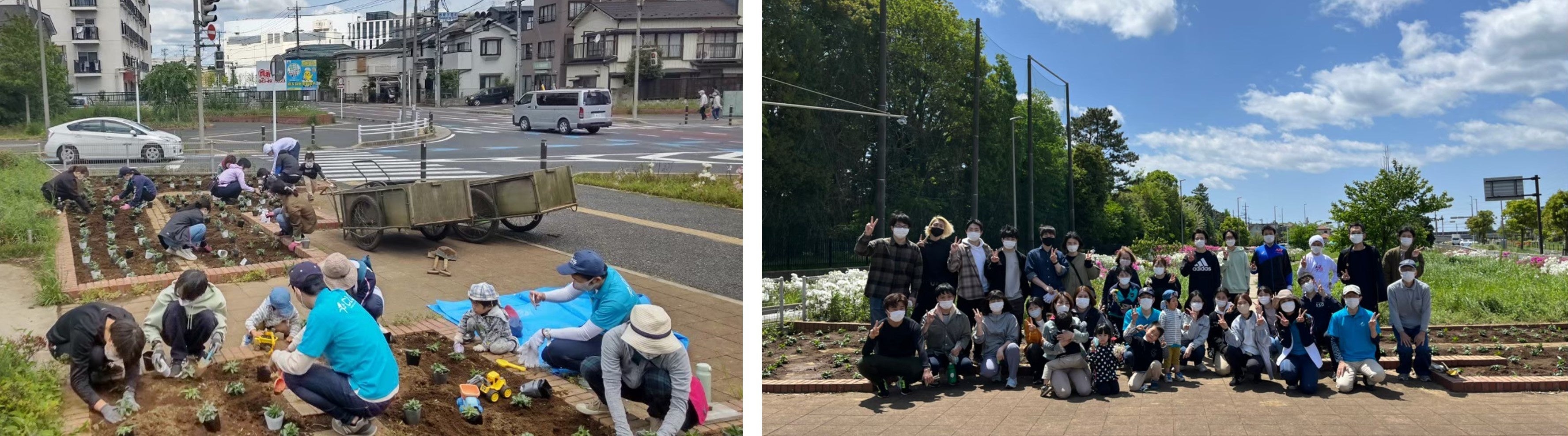 春の花植えイベントの様子