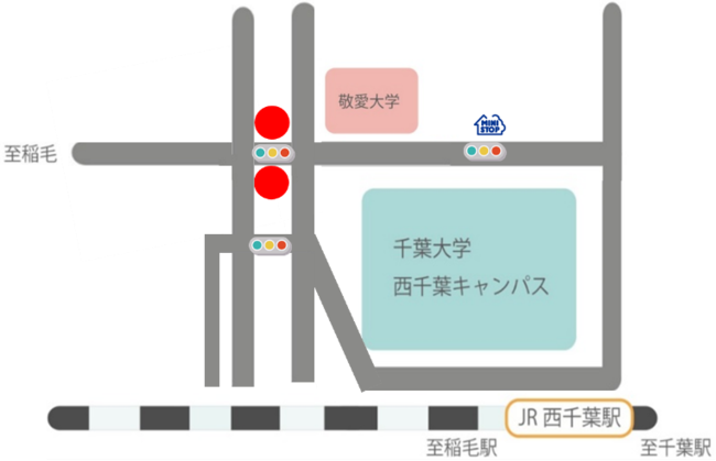道路を挟んで2か所