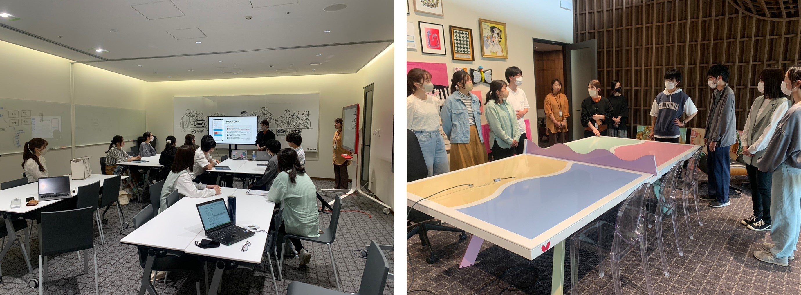 ディスカッションと見学の様子