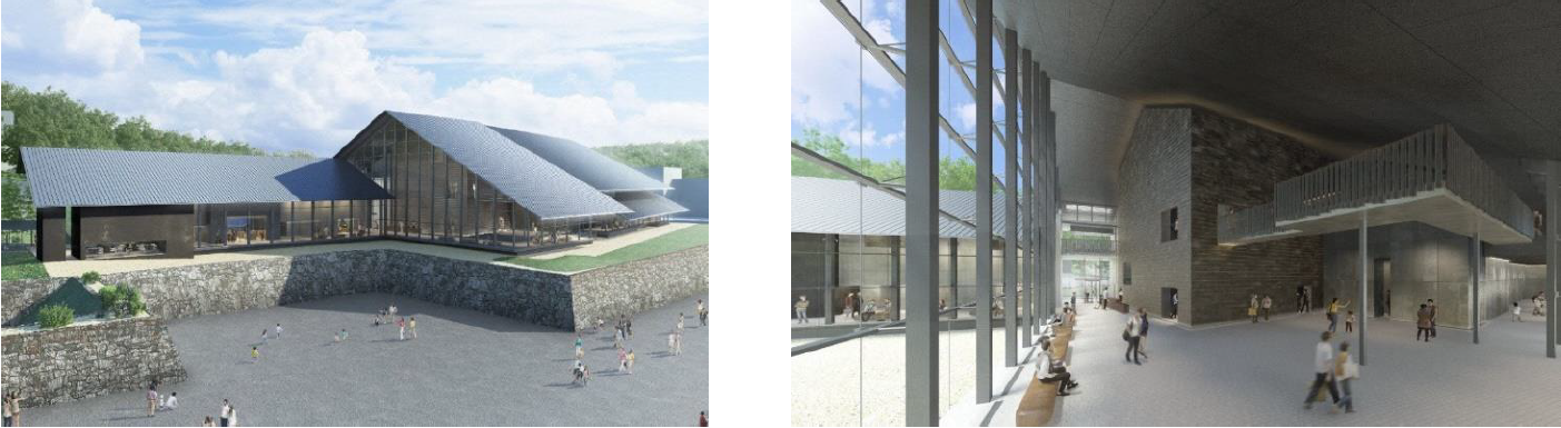 (左)対馬博物館　外観／(右)対馬博物館　内観