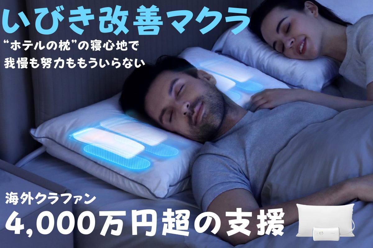 いびきでもう悩まない!】海外クラファン支援額4000万円超!世界の いびきでもう悩まない!】海外クラファン支援額4000万円超!世界の