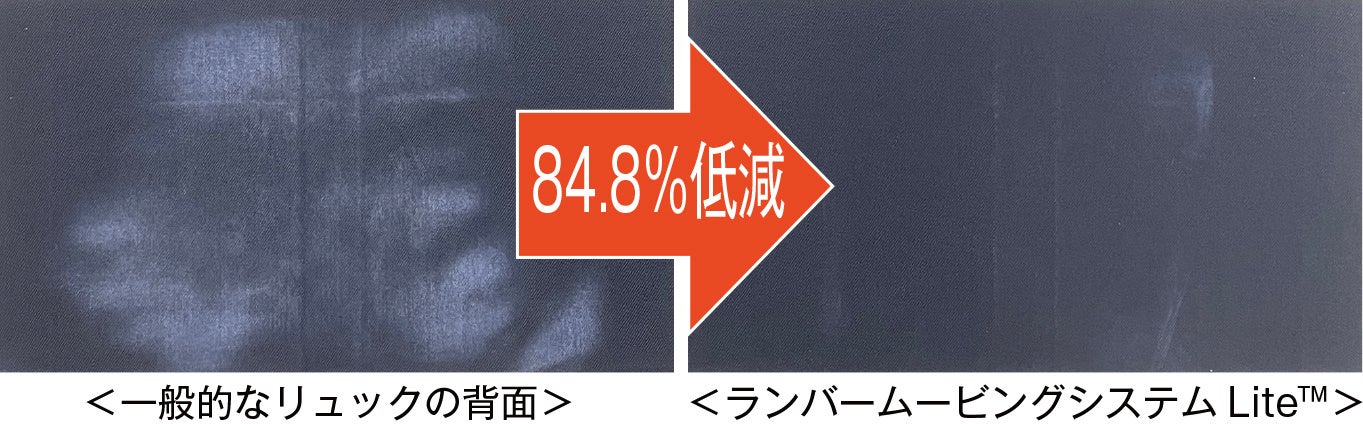試験後の被験者の腰部の生地