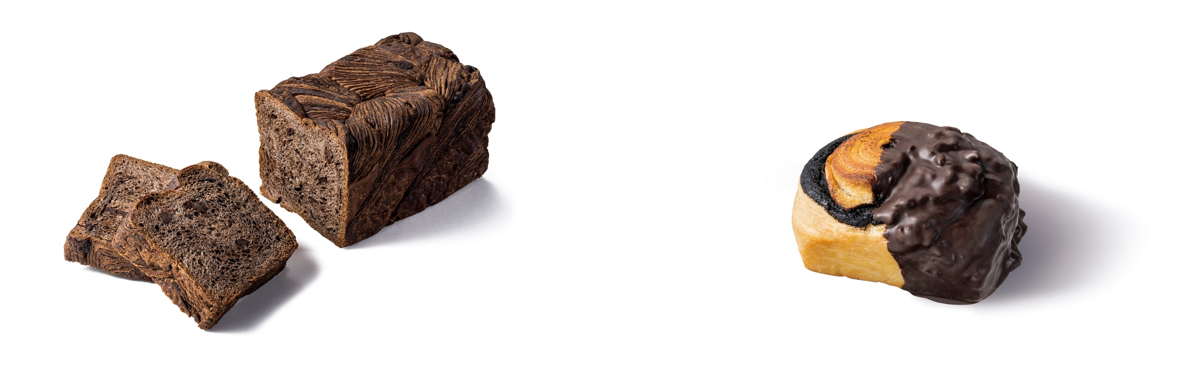 （左）「ふんわりショコラデニッシュ」（右）「オレンジ香るショコラロール」