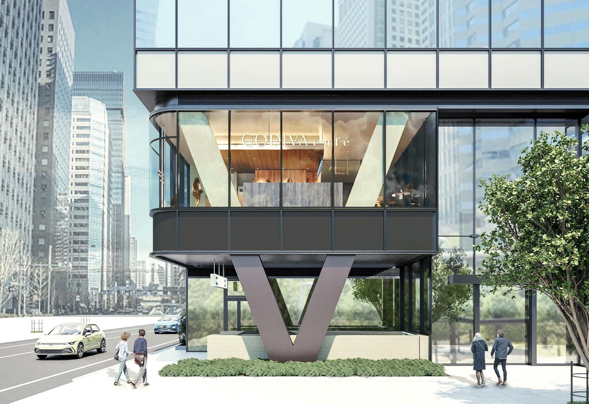 「GODIVA café Hibiya」店舗外観イメージ