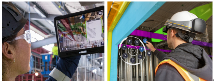 左：Trimble Connect AR　右：Trimble Connect MR