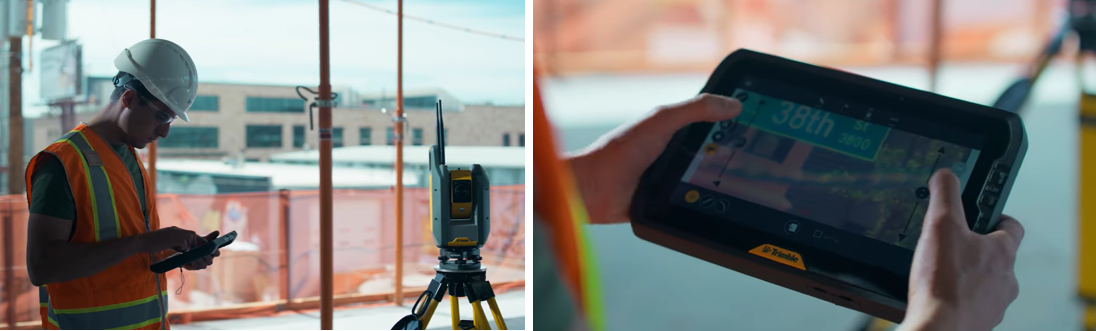 タブレットを用いた視準・計測作業により 作業のワンマン化を支援