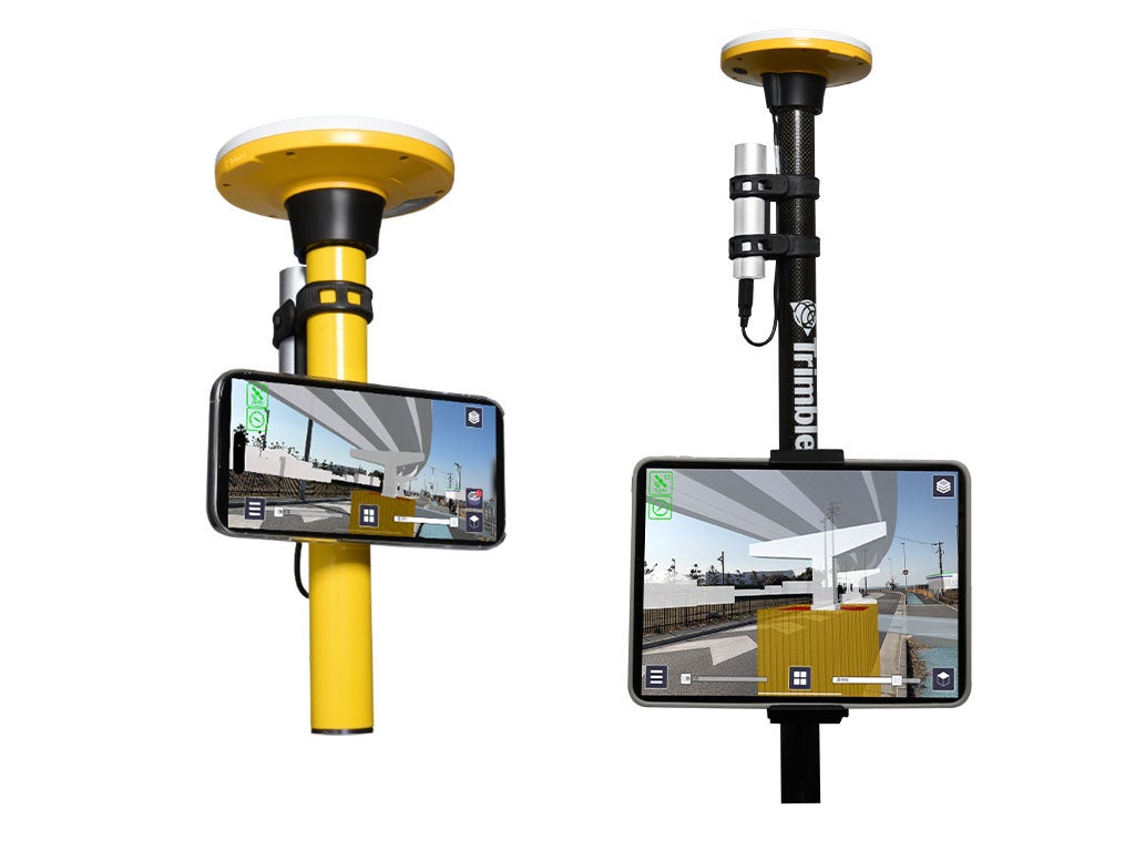 左:Trimble SiteVision Pole Handyタイプ、右:Roverタイプ