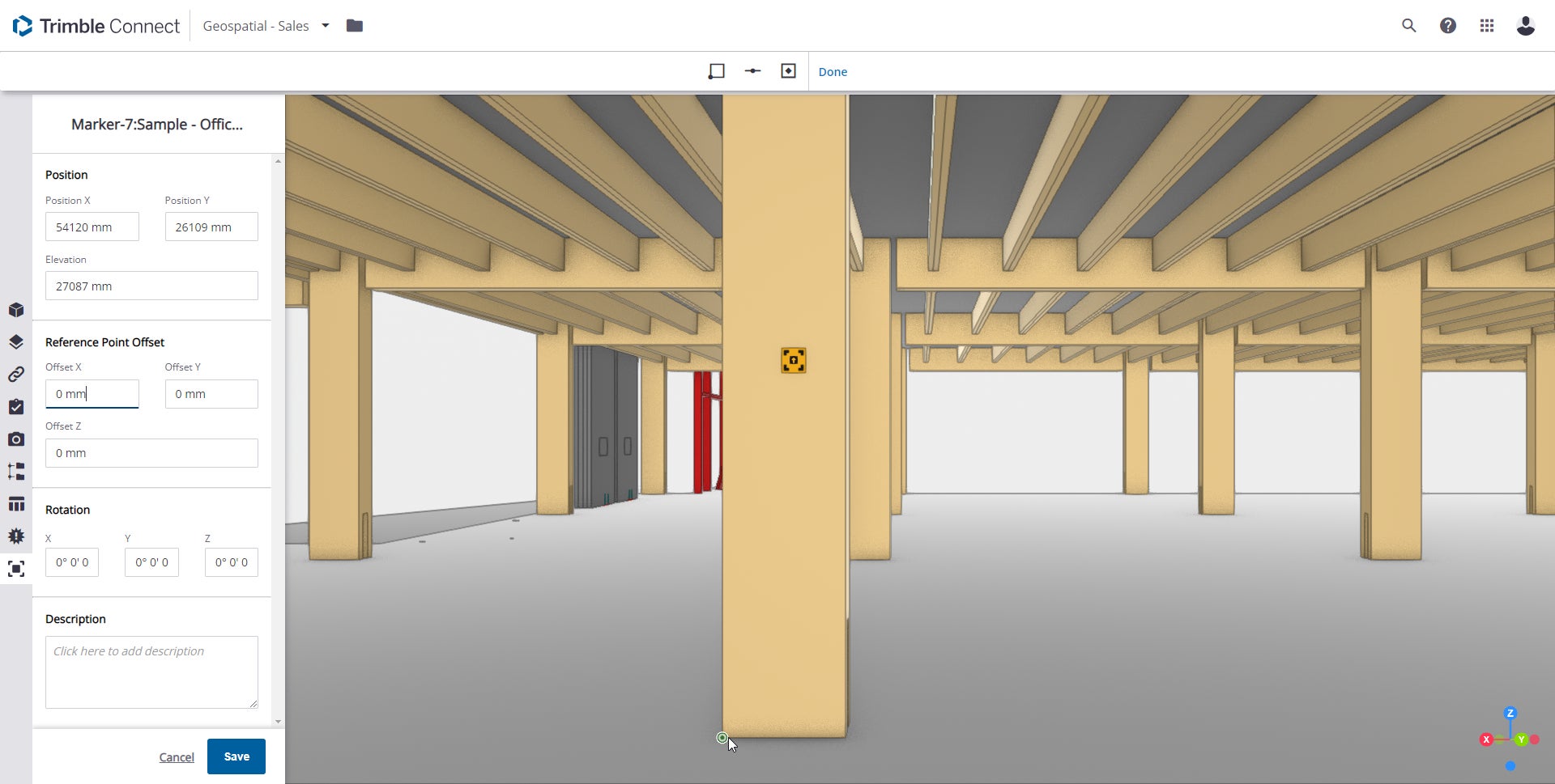 Trimble Connect拡張機能でQRコードを作成し、モデル内に設置