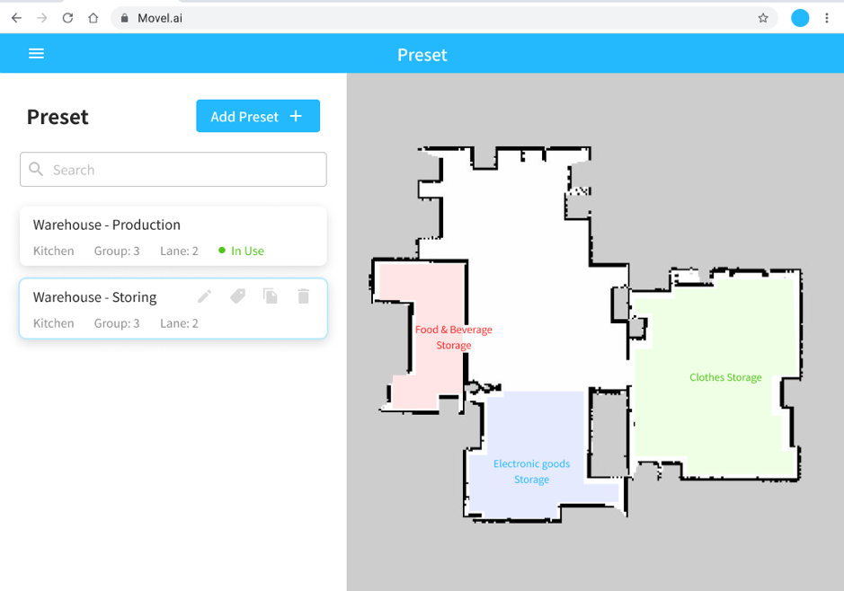 図2：SeiriosのFMS地図管理機能 （画像提供元：Movel AI）