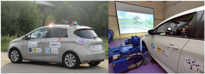 画像：ERASMOにて、Kudanが開発した車載機器を搭載し、実証向けに用いられる車両