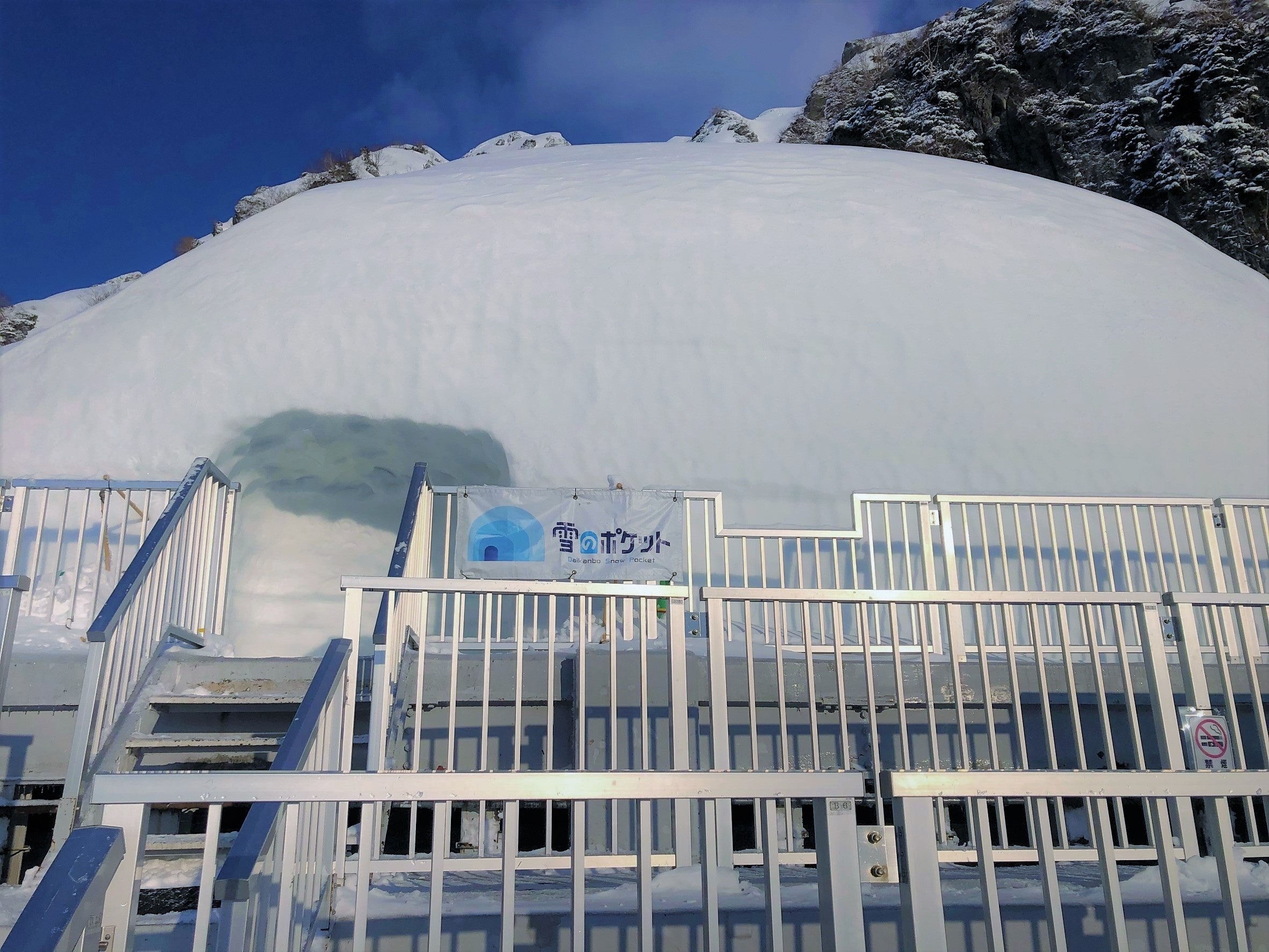 大観峰・雪のポケット