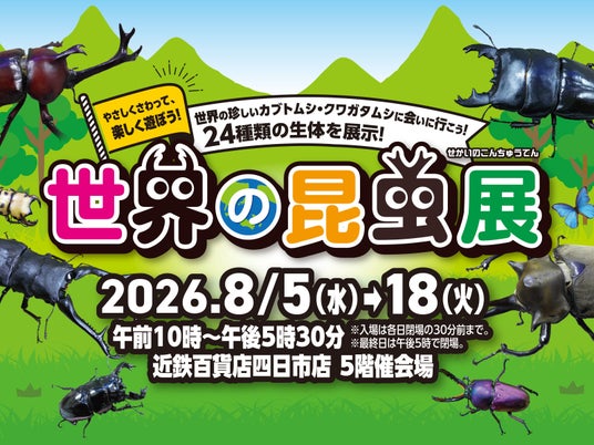 【近鉄百貨店 四日市店】昆虫たちを間近で観察しよう! 世界の昆虫展 【近鉄百貨店 四日市店】昆虫たちを間近で観察しよう! 世界の昆虫展