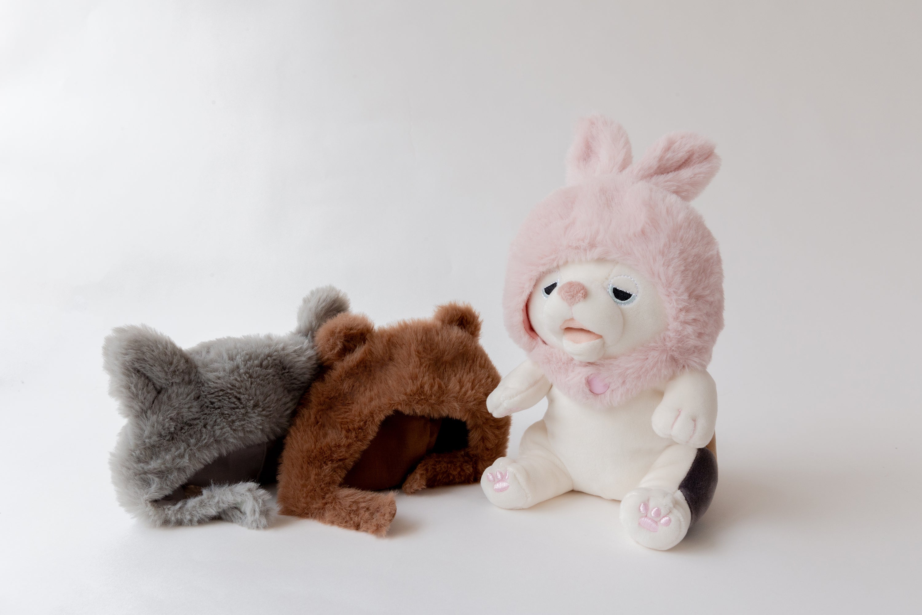 甘噛みハムハム ねむねむアニマルズ®︎ 着せかえフード　「ウサギ」「クマ」「ネコ」