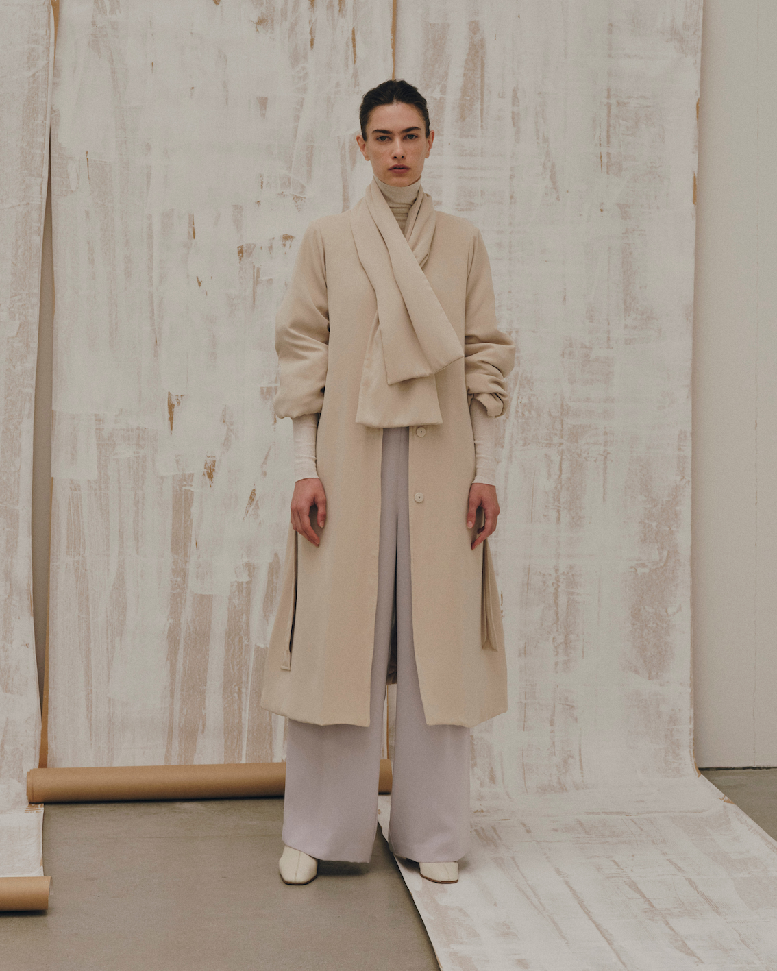 ソージュ ウールリバーミディ　コート　ベージュ ウールリバーミディコート - SOÉJU online store｜上質な大人の女性の