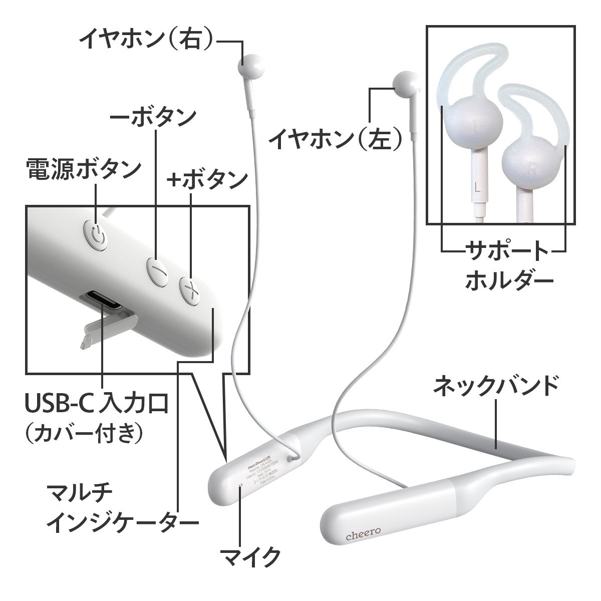 cheero Otocarti LITE 軟骨伝導ワイヤレスイヤホン cheero Otocarti LITE (軟骨伝導ワイヤレスイヤホン