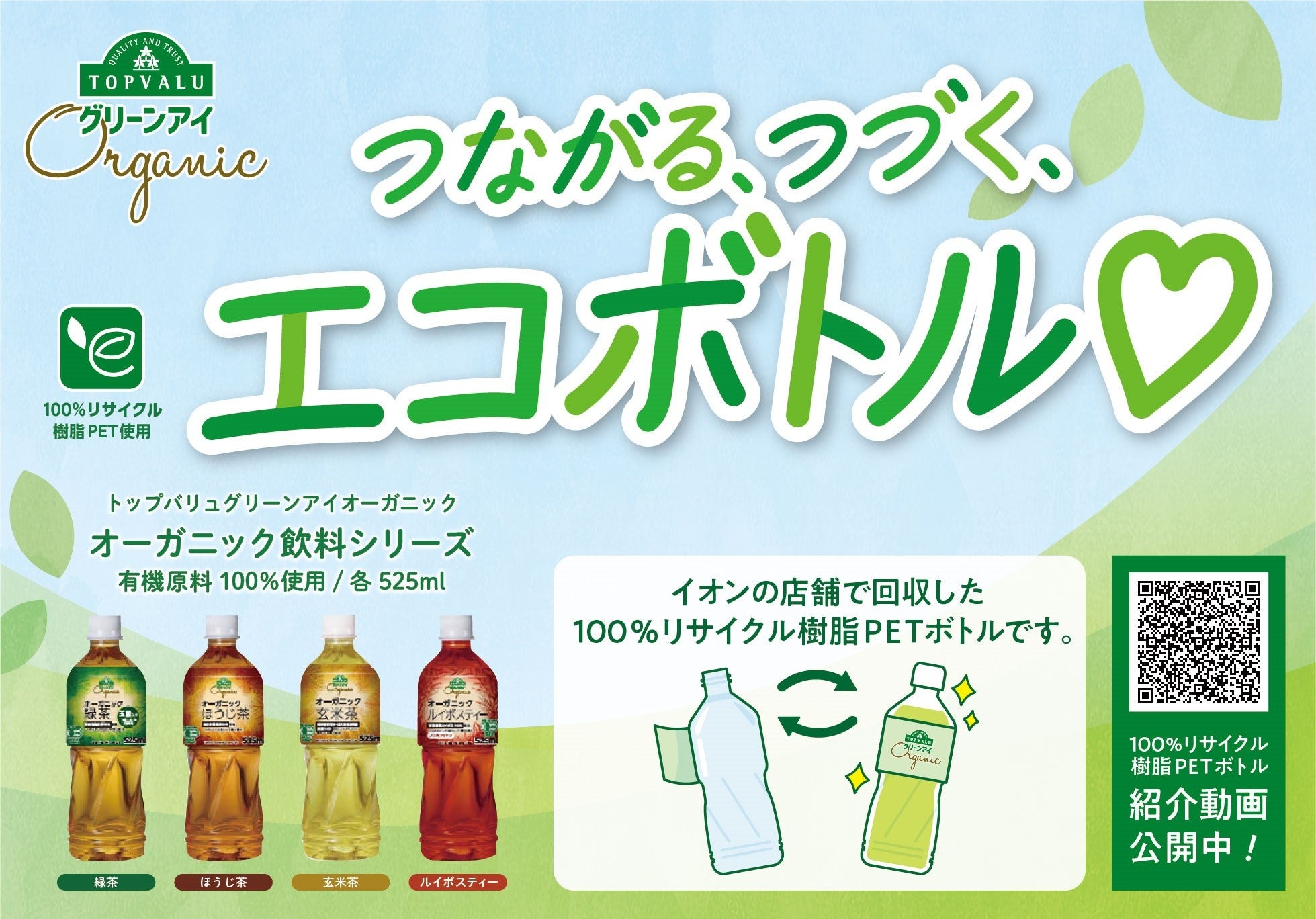 イオン店舗で回収した使用済みペットボトルを プライベートブランドで再製品化