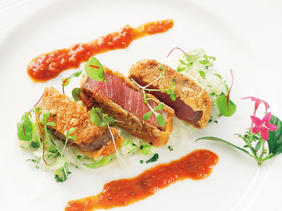 牛フィレ肉のグルメ風カツレツ 南仏風