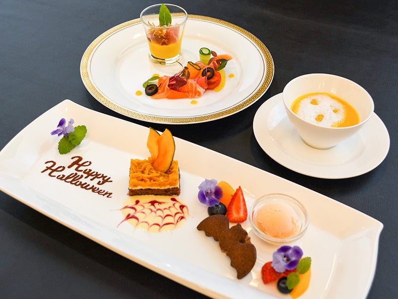 ディナーコース ハロウィン限定 前菜、スープ、デザート