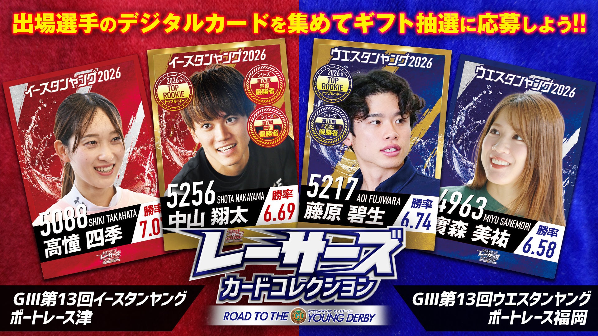 ボートレースで活躍中のヤングレーサーがデジタルカードに！レーサーズ