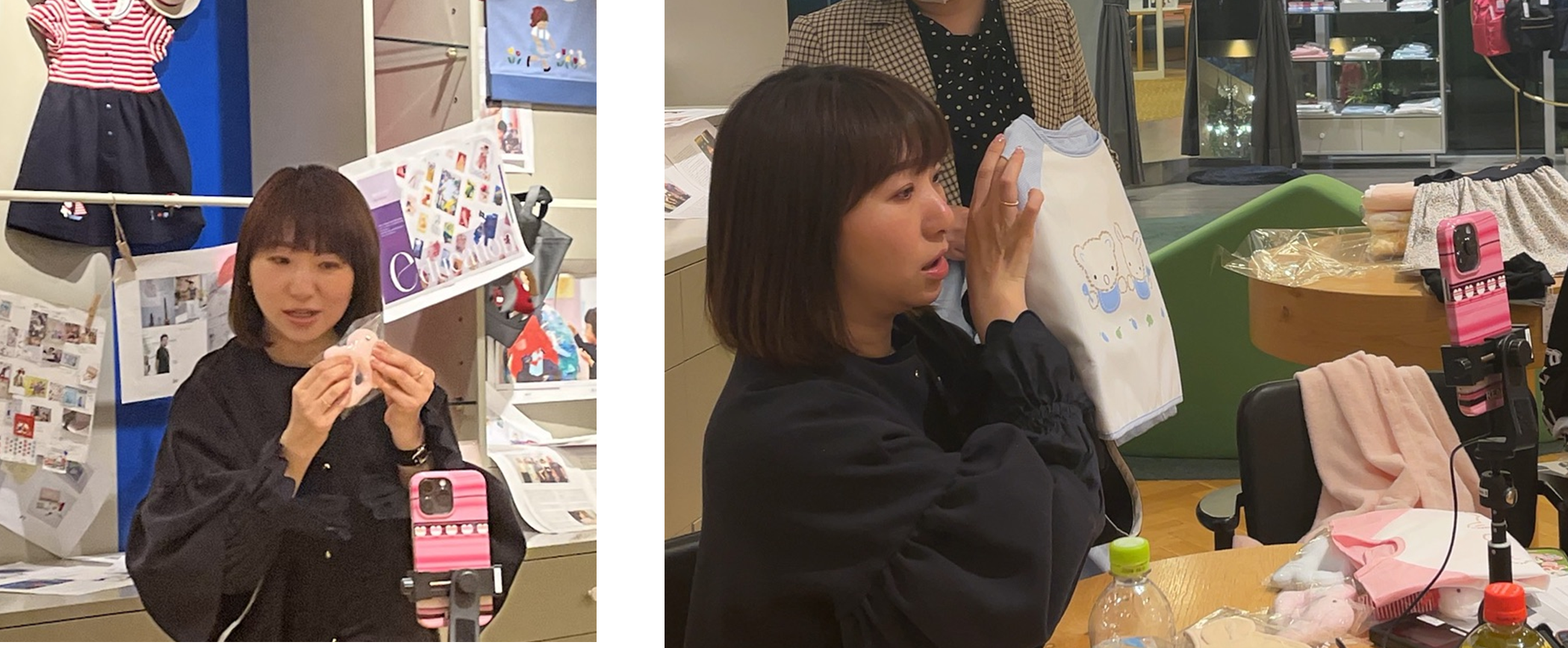 4月17日（月）にファミリア代官山店にて実施したライブの様子（在日KOLの紫酱在日本さん）