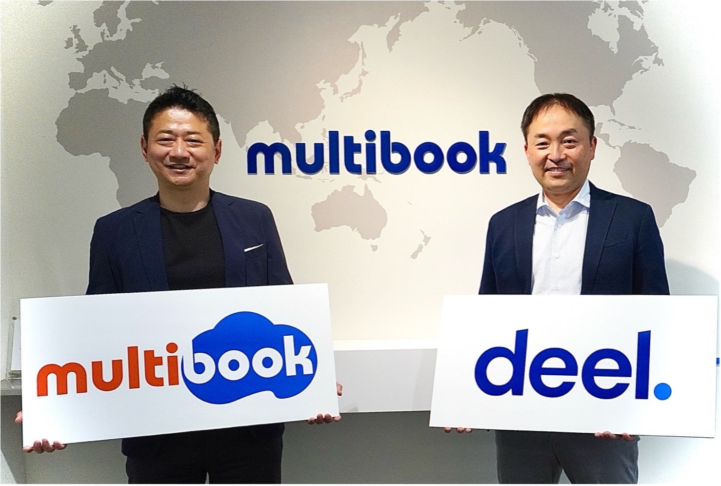  (左：株式会社マルチブック代表取締役CEO渡部学氏、右：Deel Inc.カントリーマネージャー中島隆行氏)