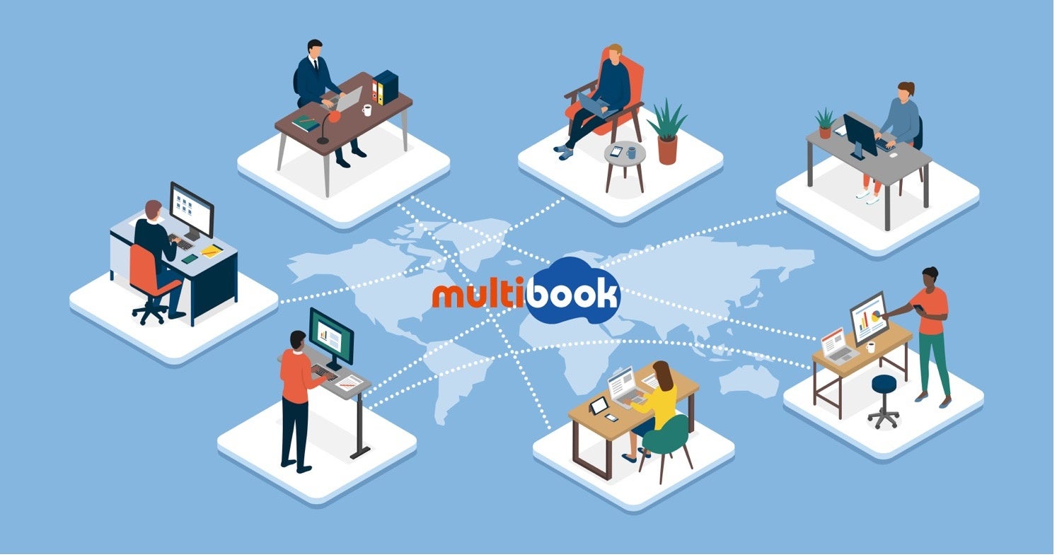 グローバル展開におけるフルリモート経理のイメージ図