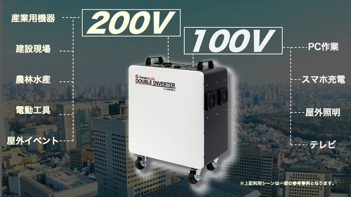 【業界初!】100V・200V同時出力の大容量ポータブル蓄電池を株式会社タメルラボ.が3月10日に新発売 | 株式会社タメルラボ.のプレスリリース