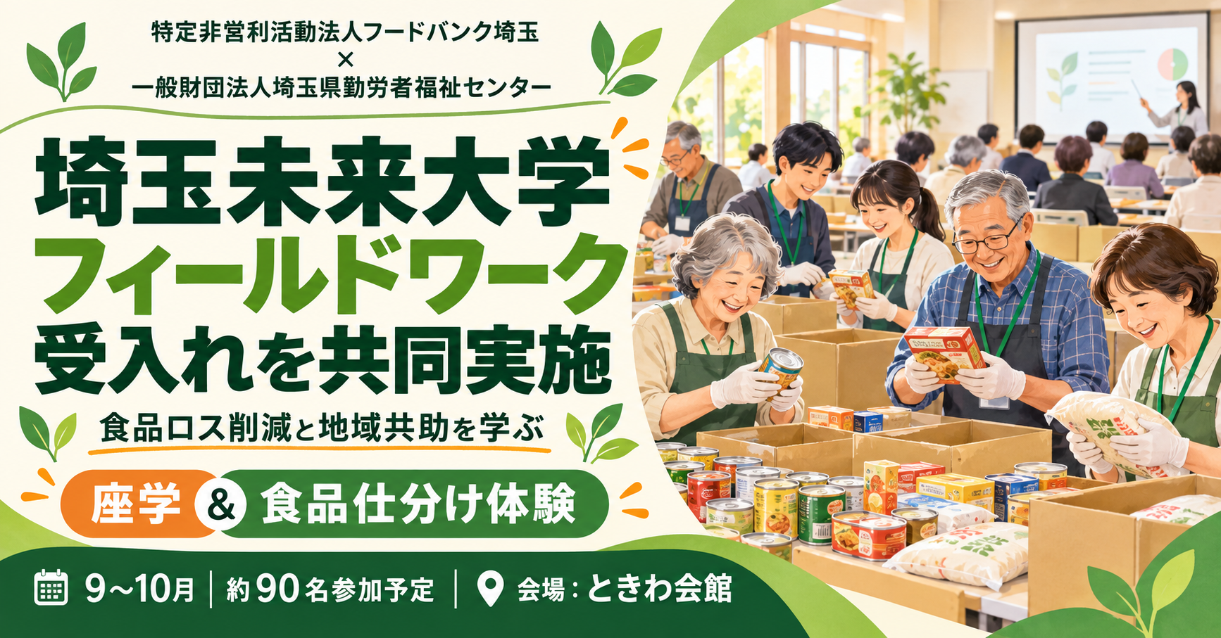 フードバンク埼玉と埼玉県勤労者福祉センターが共同で「埼玉未来大学」のフィールドワーク受入れを実施