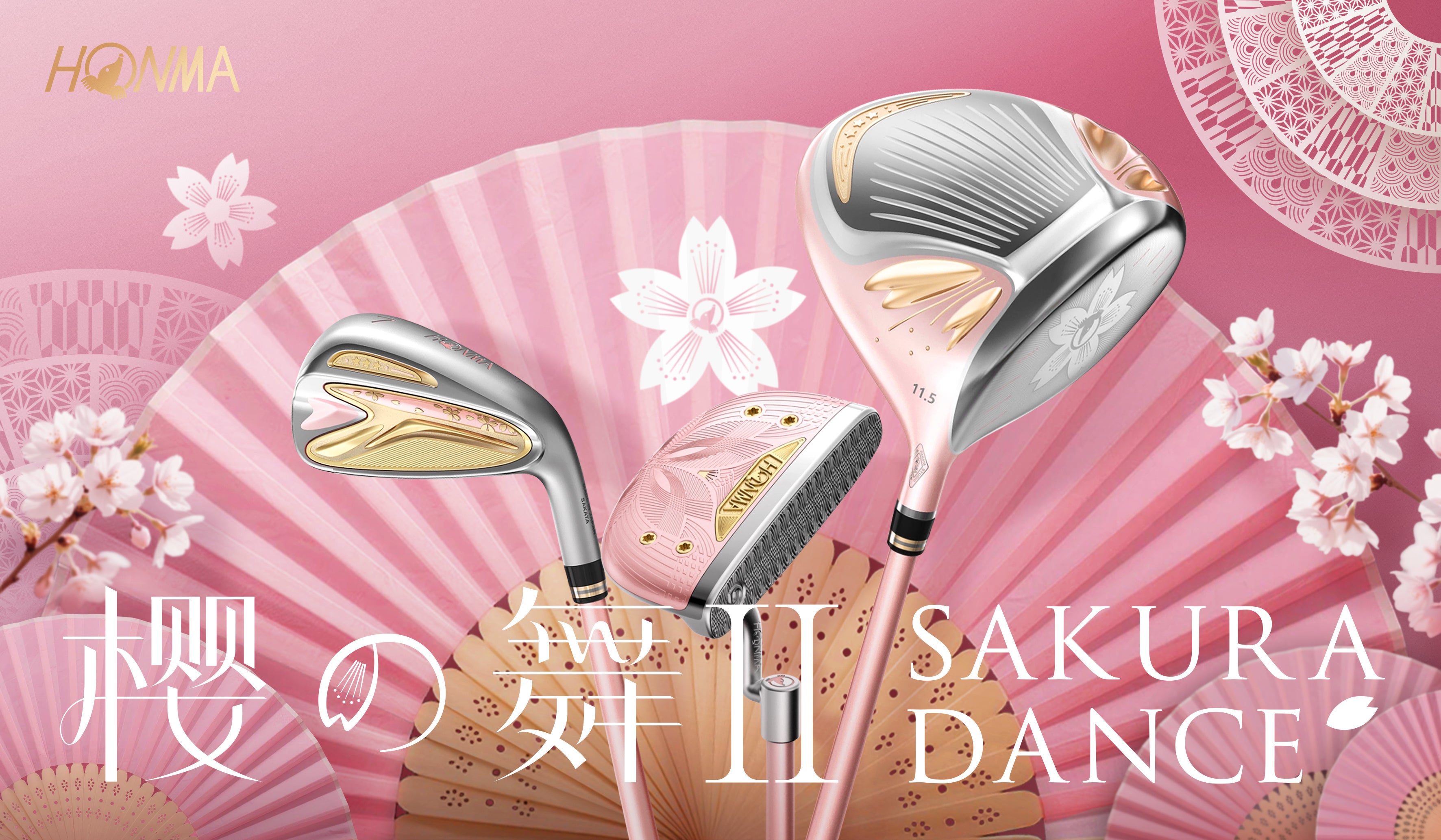 Malbon Golf レディース セットアップ 桜ピンクカラー 新品 春秋限定 女性の軽やかなスイングを叶えるクラブセット『櫻の舞（SAKURA DANCE