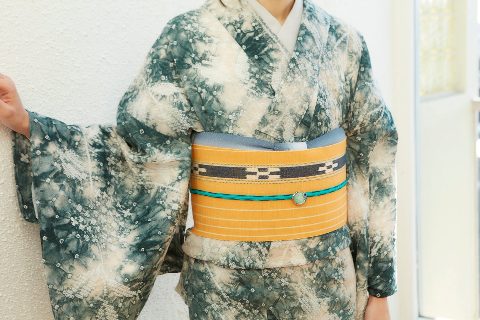 有松鳴海絞りゆかたとミンサー帯