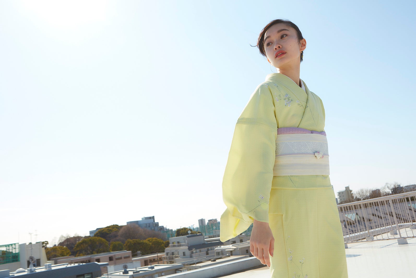 夏きもの　やまと可憐　紫陽花・薄黄色